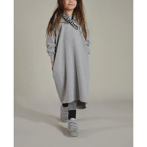 Gray Label Oversized cotton minimalist pockets Dress Gray 9-10 years A005895